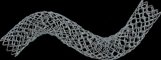 Taewoong Niti-S D biliary stent shown flexed in an S-curve