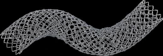 Taewoong Niti-S D pyloric/duodenal stent, uncovered weaving-construction mesh flexed in an S-curve